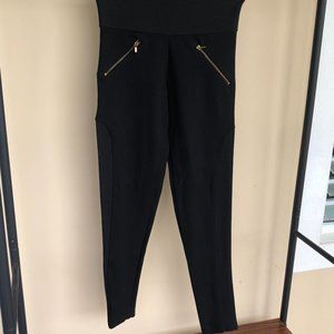 Zara high waist  leggings with double front zipper